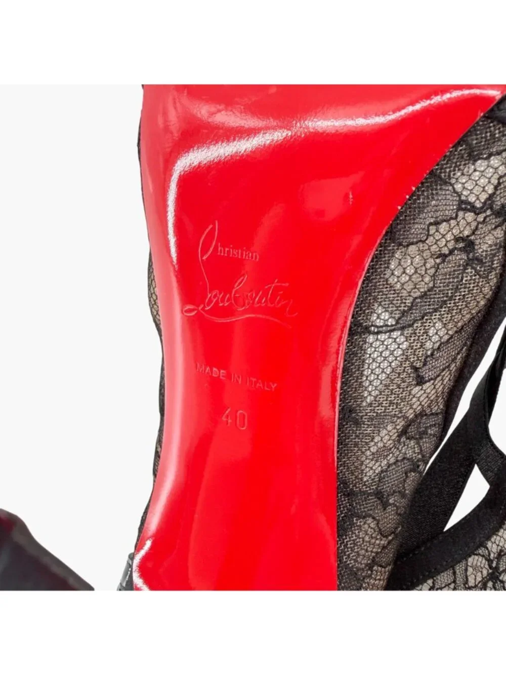 Christian Louboutin Guiptik Slingback Pumps Heels Lace Chantilly Size 40 US 10